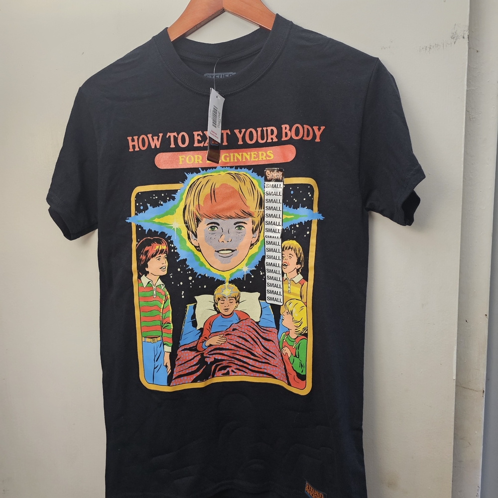 Black Short Sleeve Tee with Retro Graphic